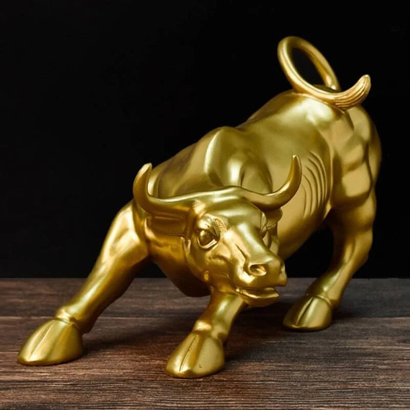 Golden Wall Street Bull Sculpture - Velaro™