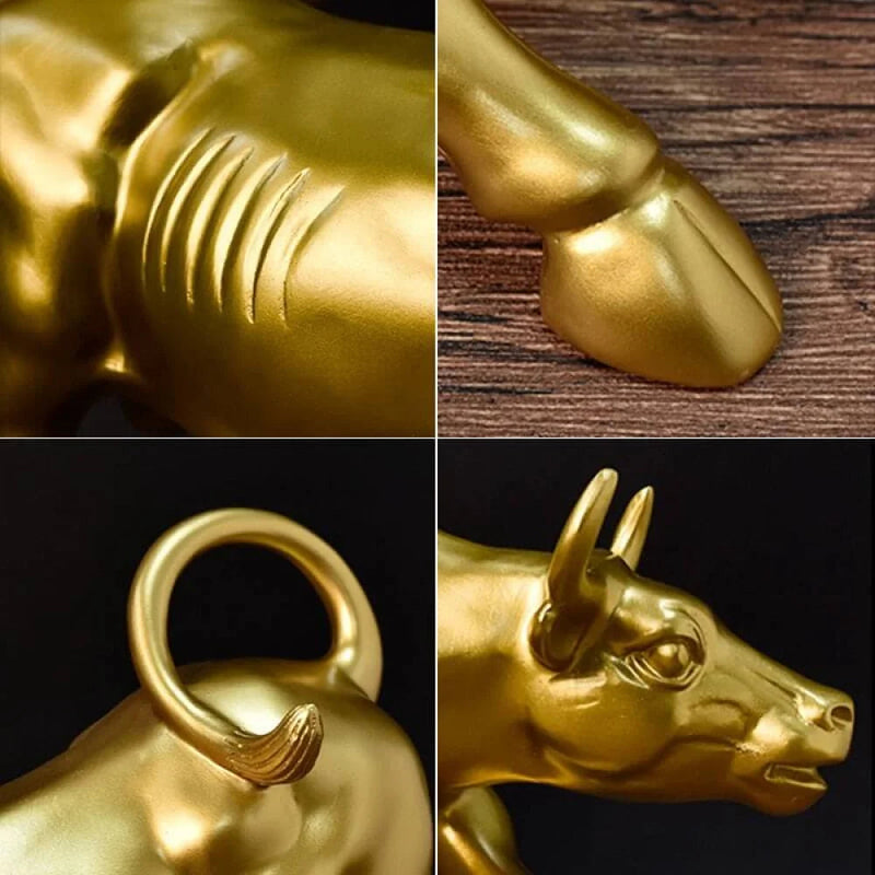 Golden Wall Street Bull Sculpture - Velaro™