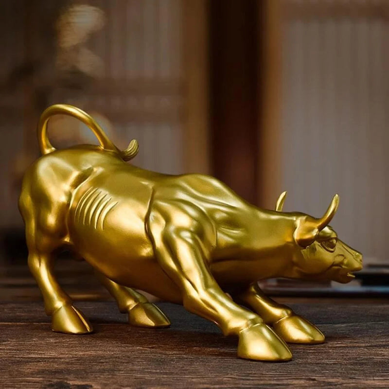 Golden Wall Street Bull Sculpture - Velaro™